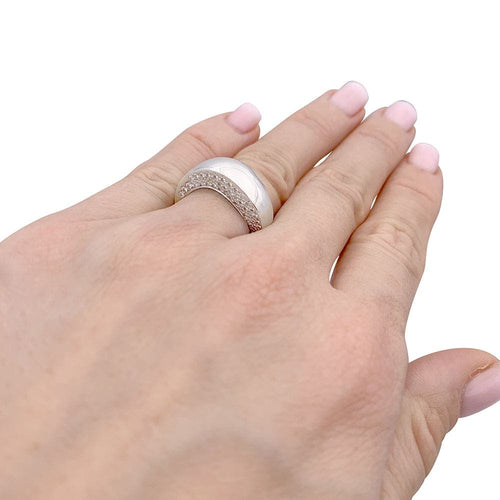 Bague 50 Chaumet Valse - Bague en or blanc 750 pavée de diamants 58 Facettes 33285