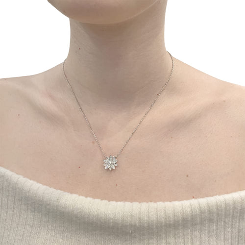 Collier Van Cleef & Arpels Lotus - Collier pendentif en or blanc et diamants 58 Facettes 35009