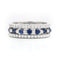 Bague Bague jonc en or blanc 18 ct avec saphirs et diamants 58 Facettes 22374