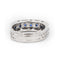 Bague Bague jonc en or blanc 18 ct avec saphirs et diamants 58 Facettes 22374