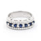 Bague Bague jonc en or blanc 18 ct avec saphirs et diamants 58 Facettes 22374