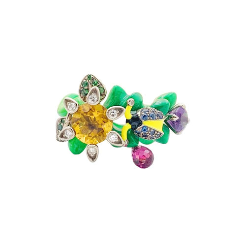 Bague 51 Dior Milly Carnivora - Bague en or blanc laque et pierres précieuses 58 Facettes 35043