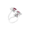 Bague 48 Bague ouverte en or blanc, rubis et diamants 58 Facettes 35094