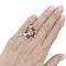 Bague 48 Bague ouverte en or blanc, rubis et diamants 58 Facettes 35094