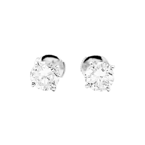Boucles d'oreilles Boucles d’oreilles puces en or blanc 18 carats et diamants 58 Facettes 35114