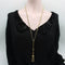Collier Chaîne victorienne longue à maillons fantaisie en or 14K avec pampille émaillée 58 Facettes