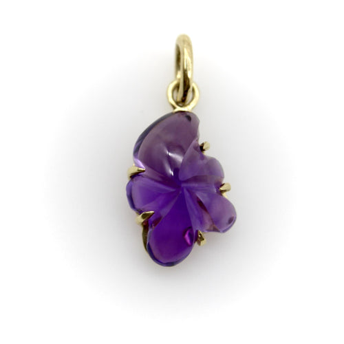 Pendentif Pendentif fleur en or 14k et améthyste sculptée 58 Facettes A2006V