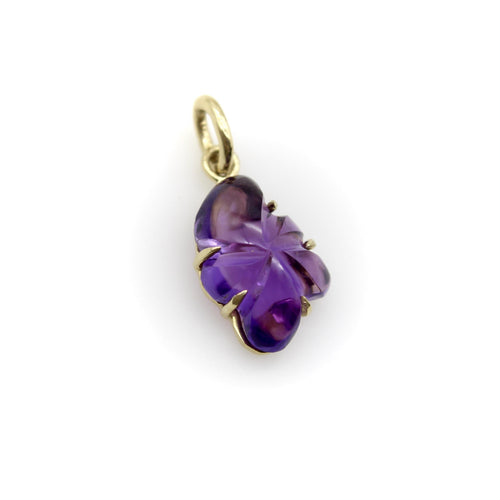 Pendentif Pendentif fleur en or 14k et améthyste sculptée 58 Facettes A2006V