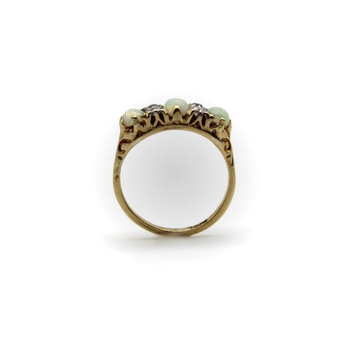 Bague Bague édouardienne trois pierres en or 18 carats, opales et diamants 58 Facettes A2006Z