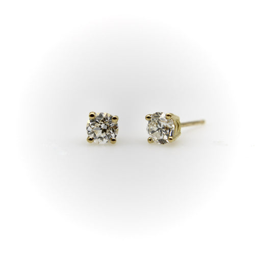 Boucles d'oreilles Boucles d'oreilles puces - Diamants taille ancienne 0,90 ct en or 18k 58 Facettes A2005U