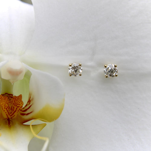Boucles d'oreilles Boucles d'oreilles puces - Diamants taille ancienne 0,90 ct en or 18k 58 Facettes A2005U