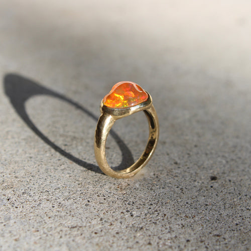 Bague Tony Malmed - Bague en or 18k avec opale de feu mexicaine 58 Facettes