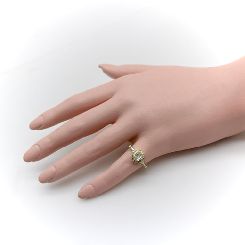 Bague Bague hexagonale en or jaune 18k avec diamants 58 Facettes