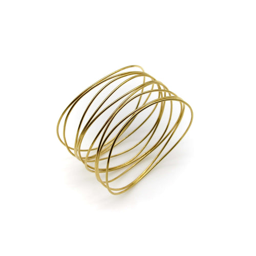 Bracelet Tiffany & Co. Elsa Peretti - Bracelet vague 9 rangs en or jaune 18 carats 58 Facettes