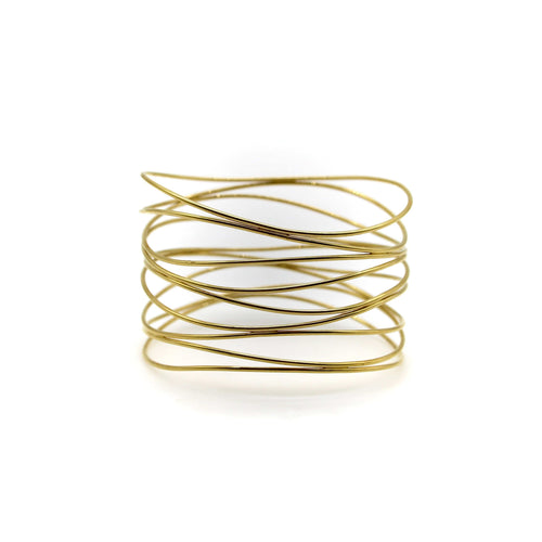 Bracelet Tiffany & Co. Elsa Peretti - Bracelet vague 9 rangs en or jaune 18 carats 58 Facettes