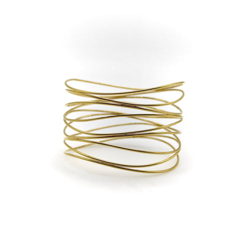 Bracelet Tiffany & Co. Elsa Peretti - Bracelet vague 9 rangs en or jaune 18 carats 58 Facettes