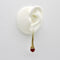 Boucles d'oreilles Italie - Boucles d’oreilles pendantes modernistes en or 14K avec perle en verre rouge 58 Facettes A20063