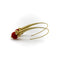 Boucles d'oreilles Italie - Boucles d’oreilles pendantes modernistes en or 14K avec perle en verre rouge 58 Facettes A20063