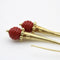 Boucles d'oreilles Italie - Boucles d’oreilles pendantes modernistes en or 14K avec perle en verre rouge 58 Facettes A20063