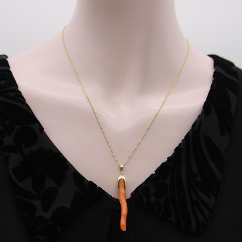 Pendentif Signature - Pendentif branche de corail avec capuchon en or 14k 58 Facettes A20064