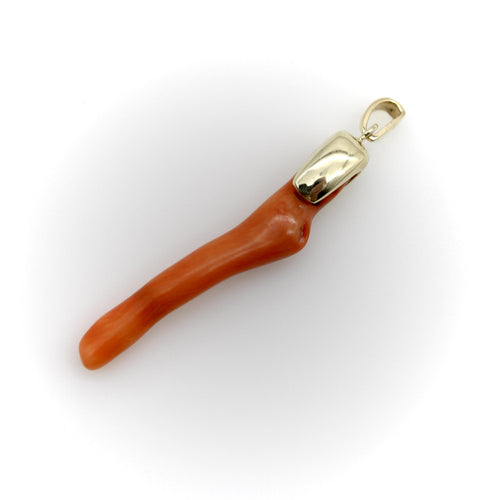 Pendentif Signature - Pendentif branche de corail avec capuchon en or 14k 58 Facettes A20064