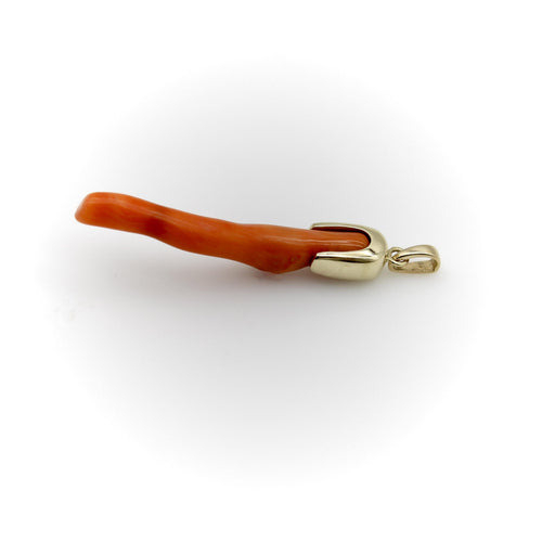 Pendentif Signature - Pendentif branche de corail avec capuchon en or 14k 58 Facettes A20064