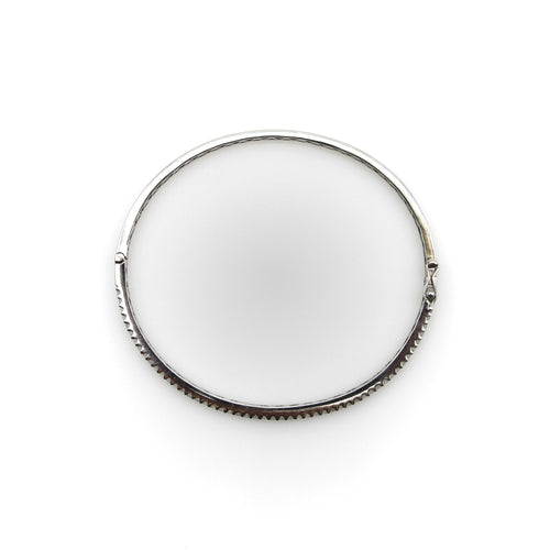 Bracelet Bracelet jonc contemporain en or blanc 18k et diamants 58 Facettes A2005B