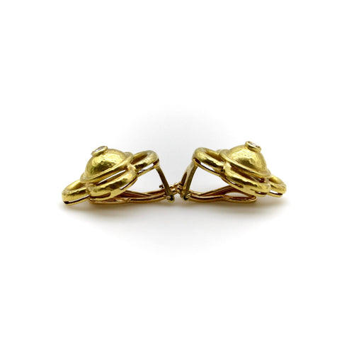 Boucles d'oreilles Elizabeth Locke - Boucles d’oreilles trèfle en or 18k et diamants 58 Facettes