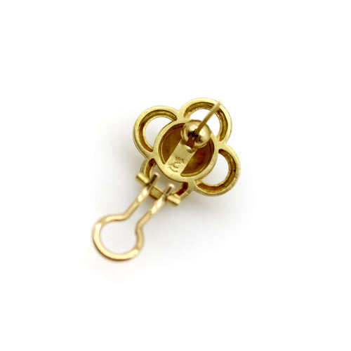 Boucles d'oreilles Elizabeth Locke - Boucles d’oreilles trèfle en or 18k et diamants 58 Facettes
