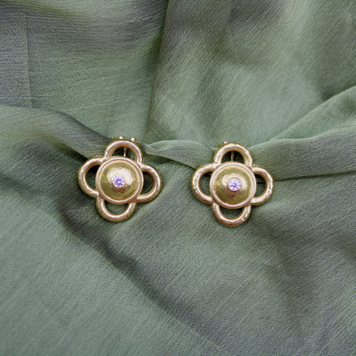 Boucles d'oreilles Elizabeth Locke - Boucles d’oreilles trèfle en or 18k et diamants 58 Facettes