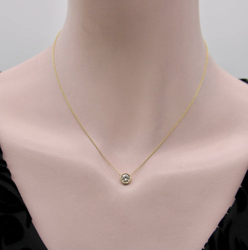 Collier Signature - Collier 16 pouces en or 14K et diamant taille ancienne 58 Facettes