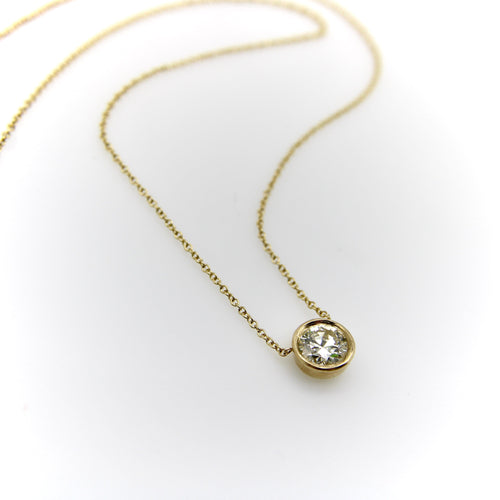 Collier Signature - Collier 16 pouces en or 14K et diamant taille ancienne 58 Facettes