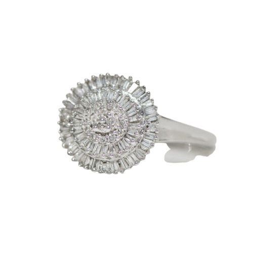 Bague 60 Ring en or blanc 14K avec 85 diamants 58 Facettes 3230-2