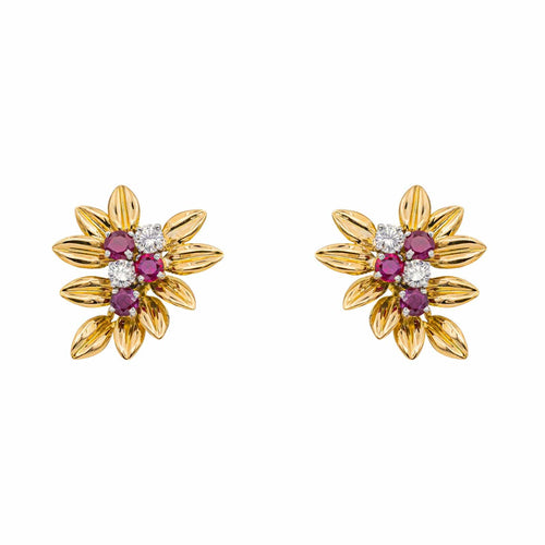 Boucles d'oreilles Boucles d'oreilles Or jaune Diamant, Rubis 58 Facettes 4973878CN