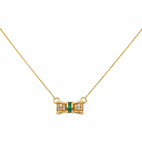 Collier Collier Or jaune Emeraude, Diamant 58 Facettes 4895057RV