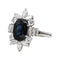 Bague 55 Bague Entourage Or blanc Saphir, Diamant 58 Facettes 4878446CN