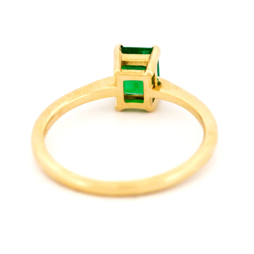 Bague 55 Bague solitaire à émeraude rectangulaire en or jaune 14 carats 58 Facettes A155E8BFB3934FFEA196CC8814C67B70