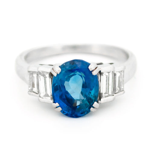 Bague 52.5 Bague en or 18 carats avec saphir du Sri Lanka et diamants 58 Facettes 6B566EEB88714D8499AE53E30609AC70