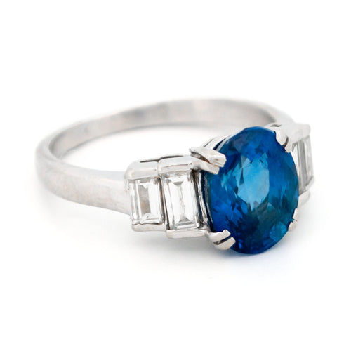Bague 52.5 Bague en or 18 carats avec saphir du Sri Lanka et diamants 58 Facettes 6B566EEB88714D8499AE53E30609AC70