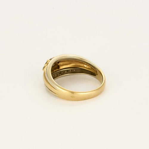 Bague 56 Bague jonc deux ors en or 18K et diamants 58 Facettes CHAL0749X3
