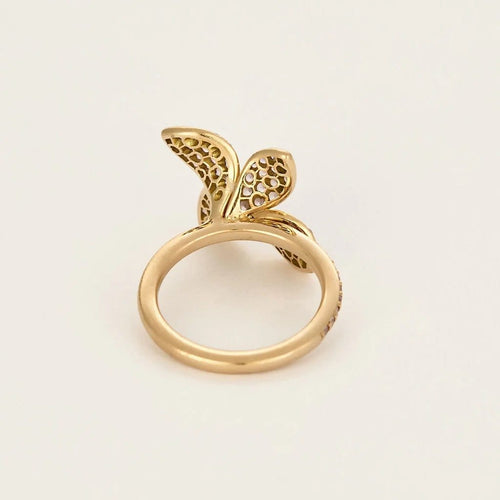 Bague 52 Pasquale Bruni - Bague fleur en or jaune 18k et tourmalines roses 58 Facettes LAN1471