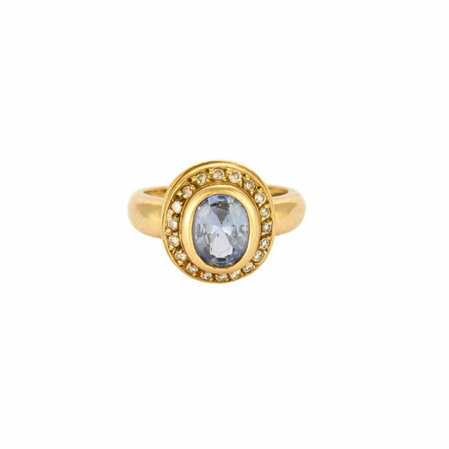 Bague 51 Pompadour - Bague jonc en or jaune, saphir et diamants 58 Facettes PAL32302