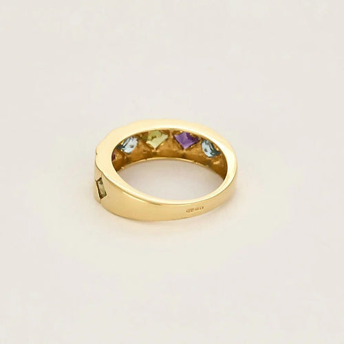 Bague 52.5 Bague jonc matelassée Tutti Frutti en or jaune 18K et quartz 58 Facettes LAV1909