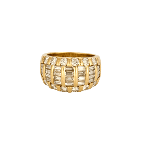 Bague 53 Bague bandeau en or jaune 18K et diamants 58 Facettes CRE0041X4