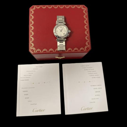 Montre Cartier Pasha GMT - Montre automatique en acier 35 mm 58 Facettes MT45246