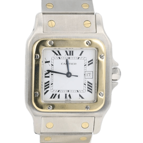Cartier Santos Damklocka Gult Guld 18K Och Stål 