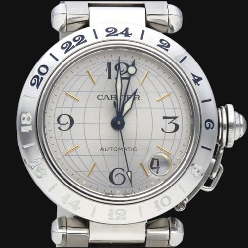 Montre Cartier Pasha GMT - Montre automatique en acier 35 mm 58 Facettes MT45235