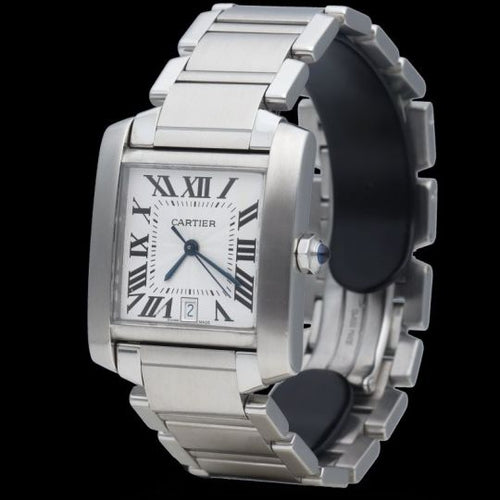 Montre Cartier Tank Française - Montre en acier automatique 58 Facettes MT45220