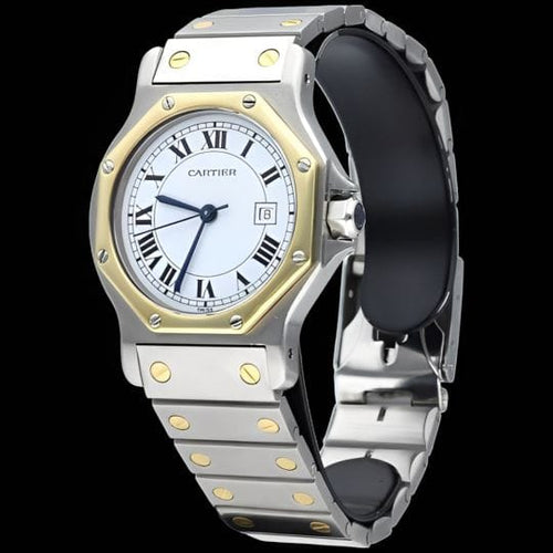 Montre Cartier Santos Octagon - Montre femme 30 mm en or jaune et acier 58 Facettes MT45169