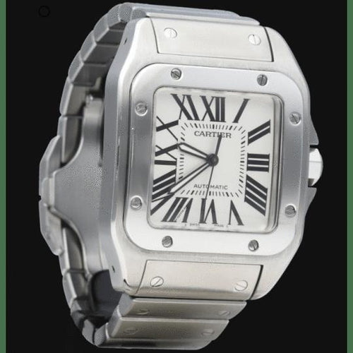 Montre Cartier Santos 100 XL - Montre automatique en acier 58 Facettes MT45163